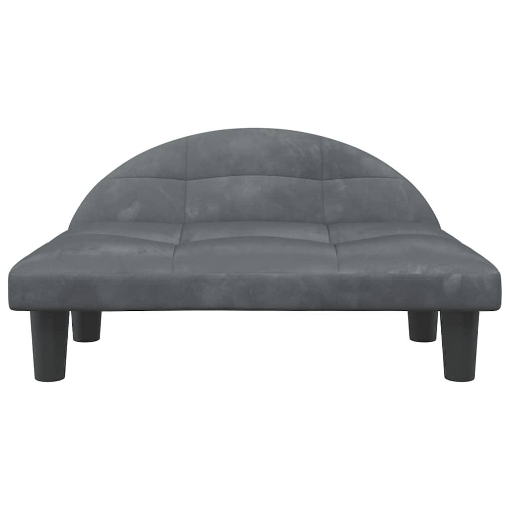 Lit pour chien velours gris foncé 70 x 52 x 30 cm - PANGIVO - Image 3