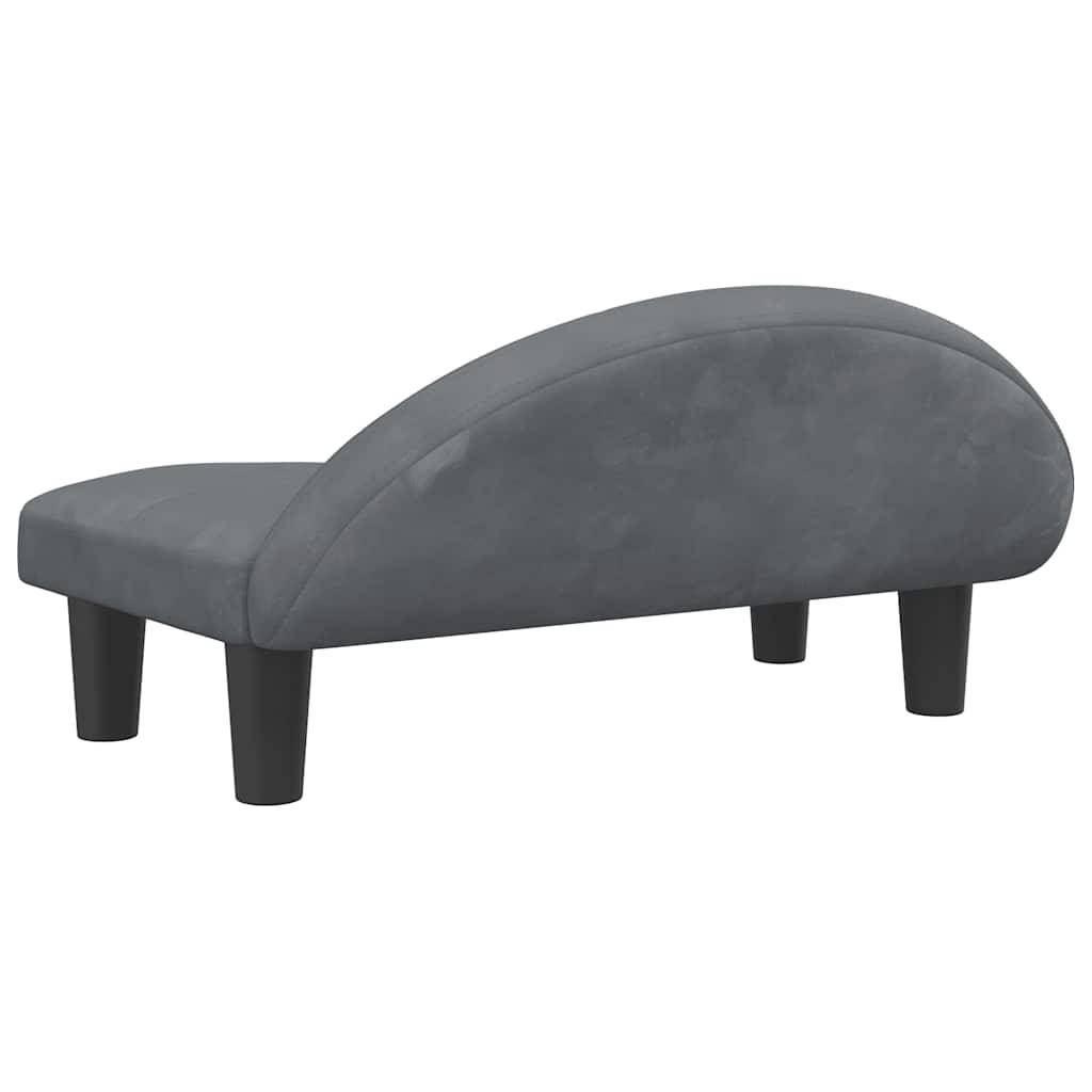 Lit pour chien velours gris foncé 70 x 52 x 30 cm - PANGIVO - Image 5