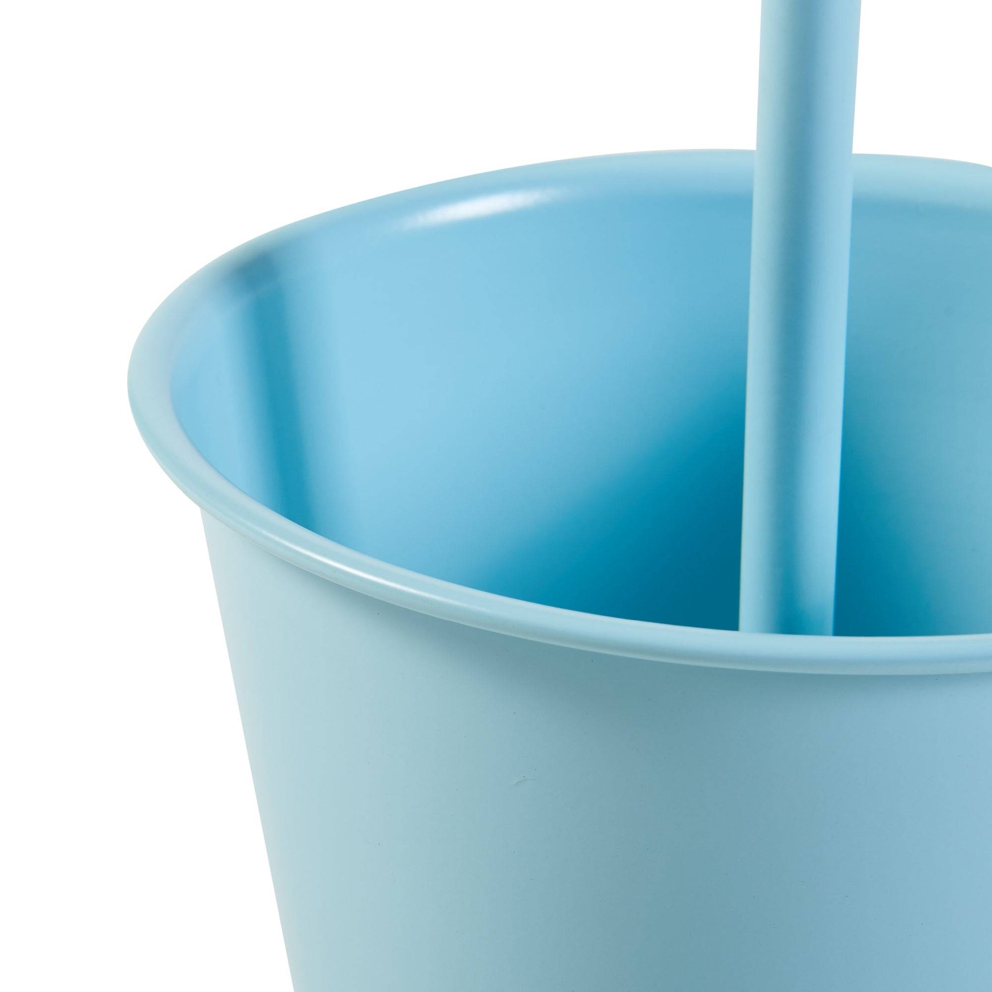 Porte-plantes style intemportel support 77 x 26 cm 2 cache-pots bleu clair - Image 5