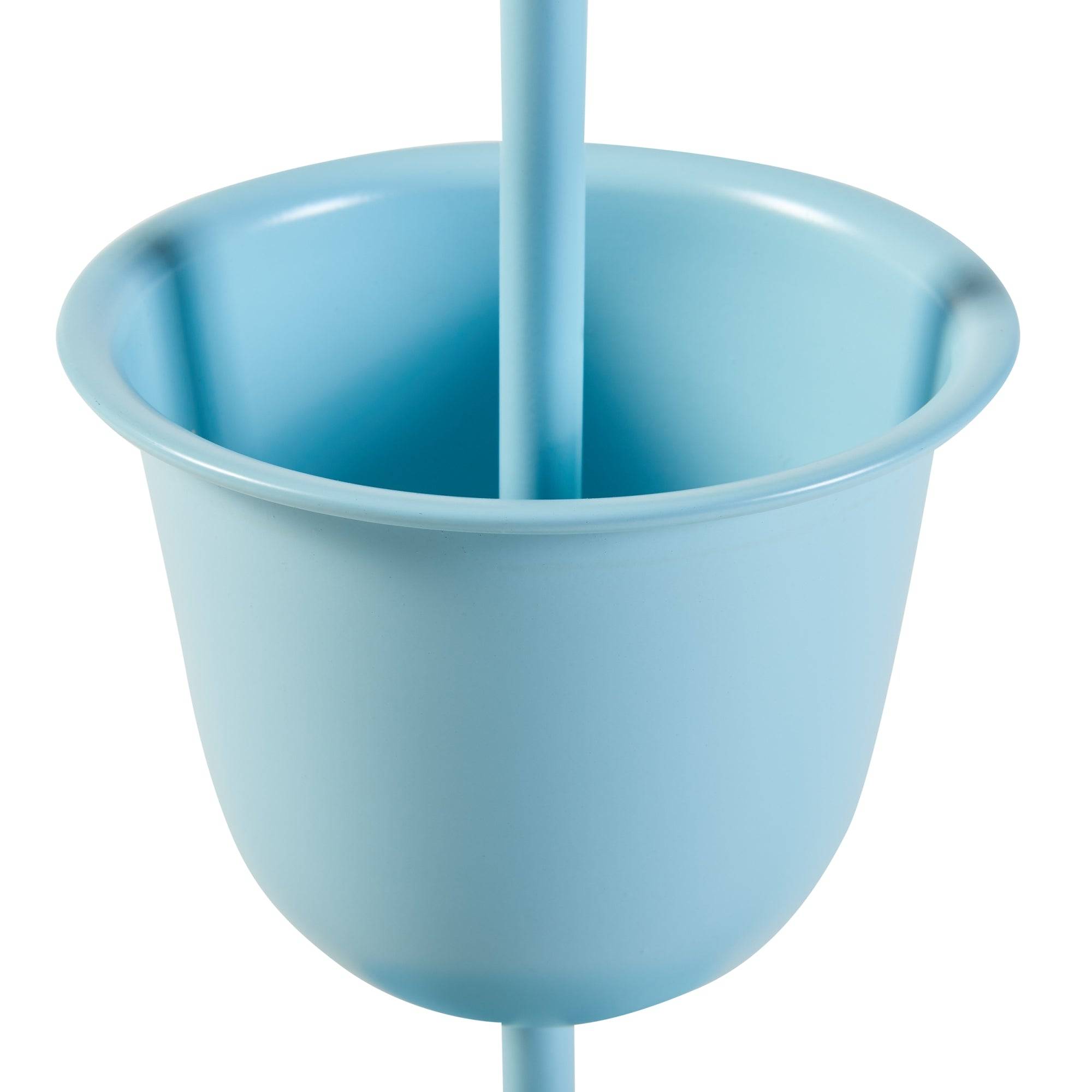 Porte-plantes style intemportel support 77 x 26 cm 2 cache-pots bleu clair - Image 4