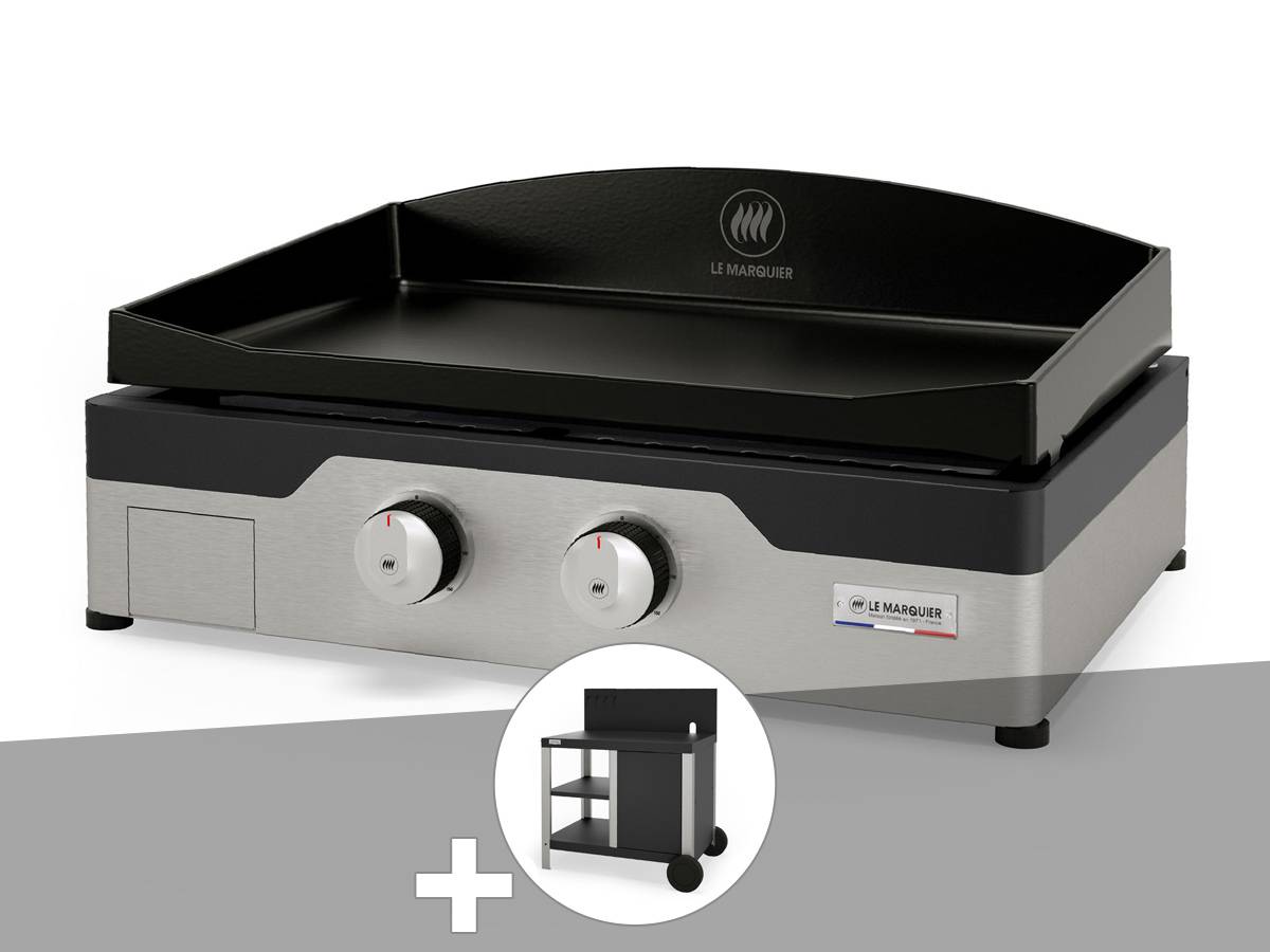 Lemarquier - Plancha gaz Signature Allure 260 Duo + Desserte - Le Marquier