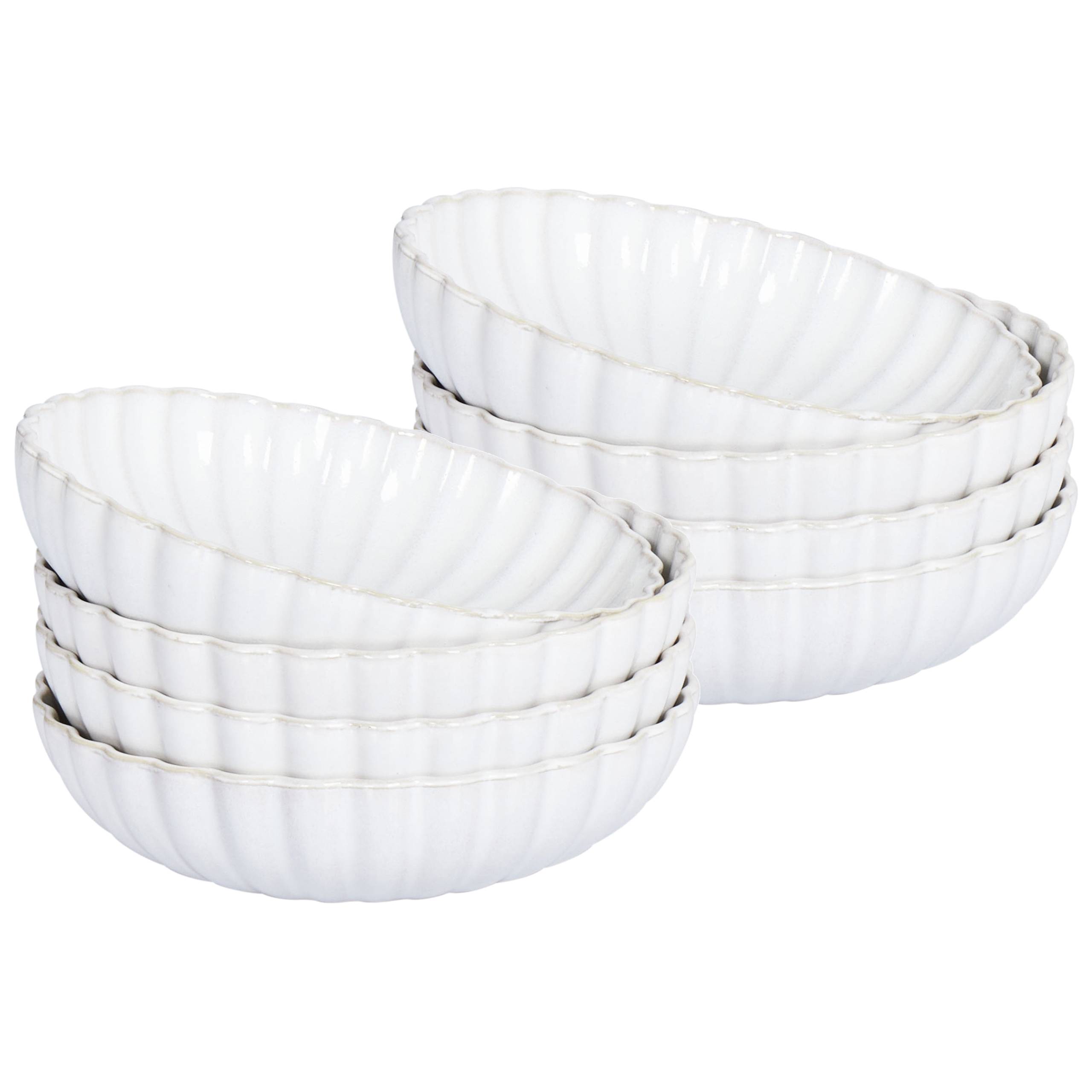 Beliani - Assiettes et bols Grès Blanc cassé NETTLE - 20x20x6- Beliani - Image 2