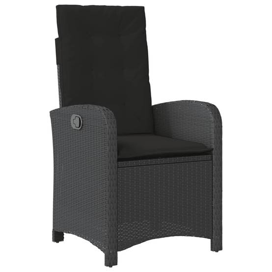 Vidaxl - Chaise inclinable de jardin avec coussins noir résine tressée vidaXL 365161 - Image 2