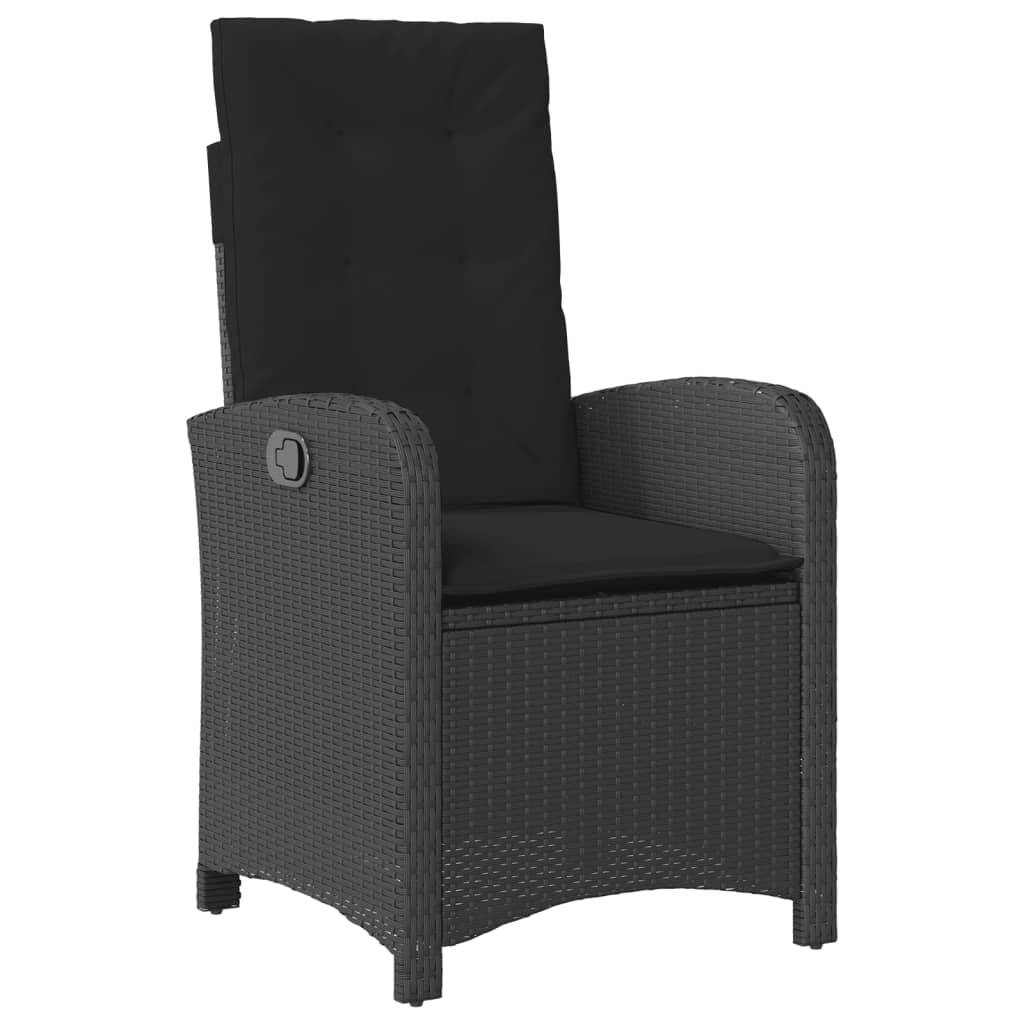 Vidaxl - Chaise inclinable de jardin avec coussins noir résine tressée vidaXL 365161 - Image 2