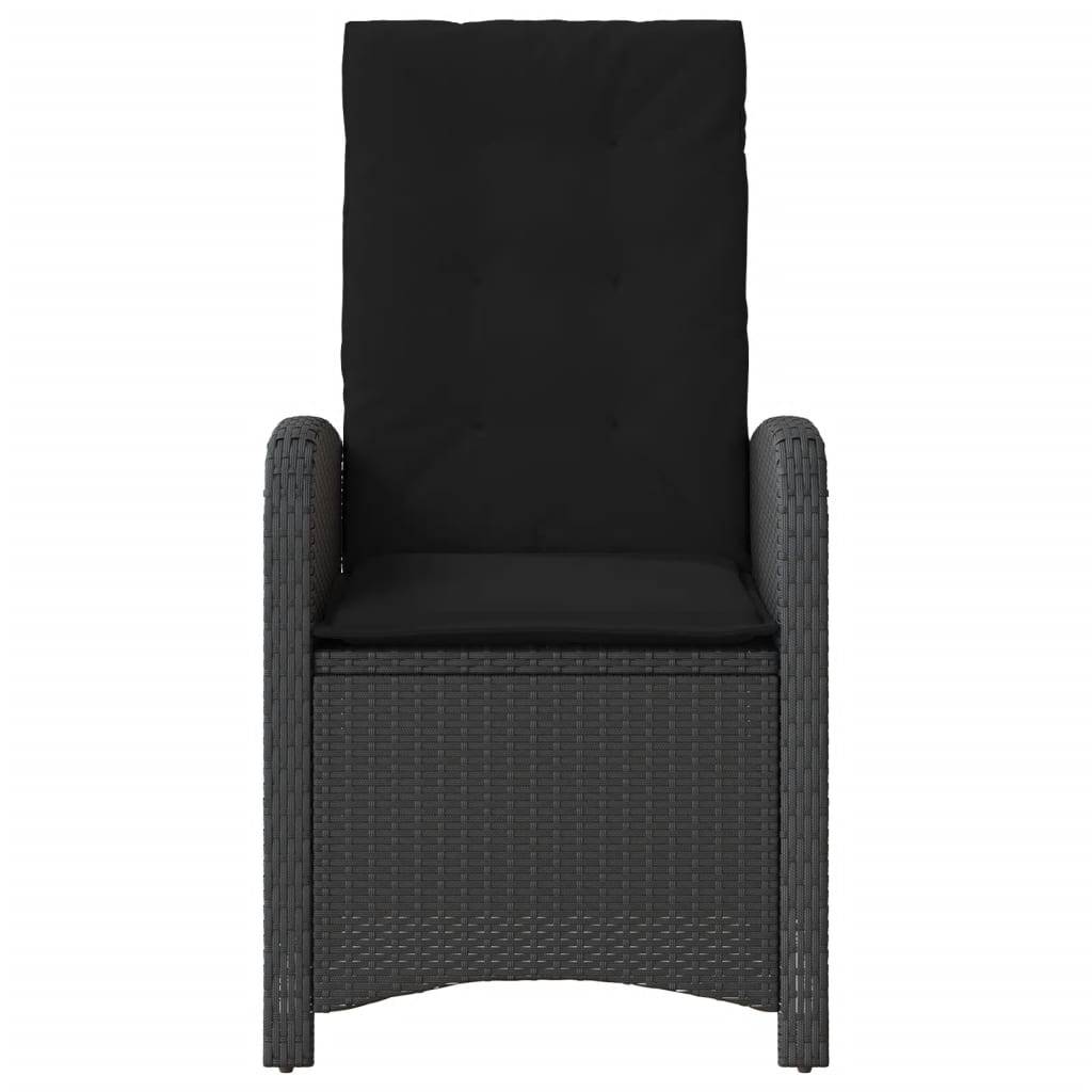 Vidaxl - Chaise inclinable de jardin avec coussins noir résine tressée vidaXL 365161 - Image 9