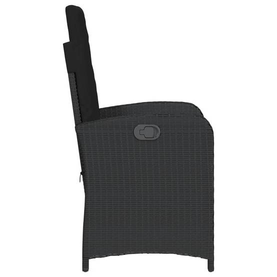 Vidaxl - Chaise inclinable de jardin avec coussins noir résine tressée vidaXL 365161 - Image 6