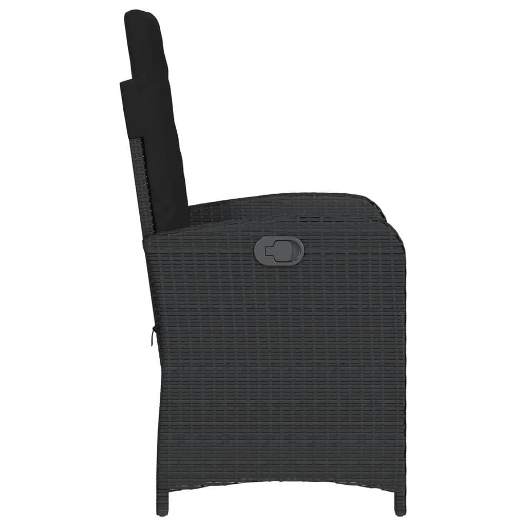 Vidaxl - Chaise inclinable de jardin avec coussins noir résine tressée vidaXL 365161 - Image 6