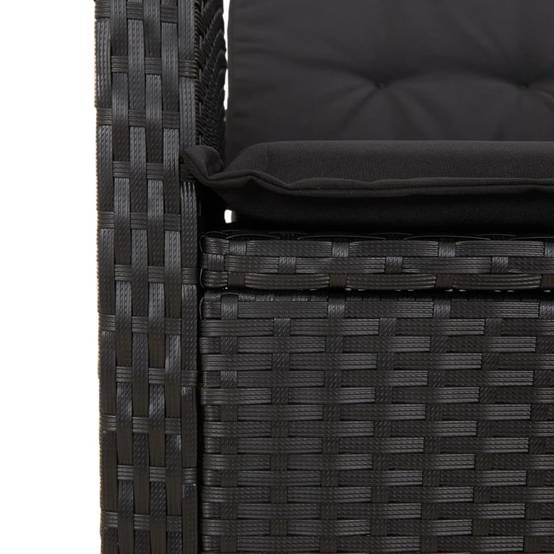Vidaxl - Chaise inclinable de jardin avec coussins noir résine tressée vidaXL 365161 - Image 5