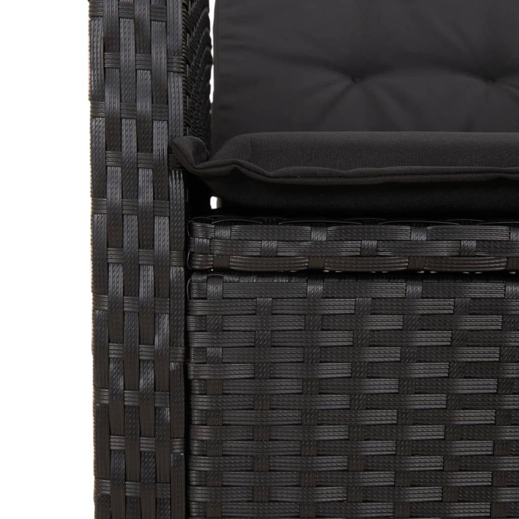 Vidaxl - Chaise inclinable de jardin avec coussins noir résine tressée vidaXL 365161 - Image 5