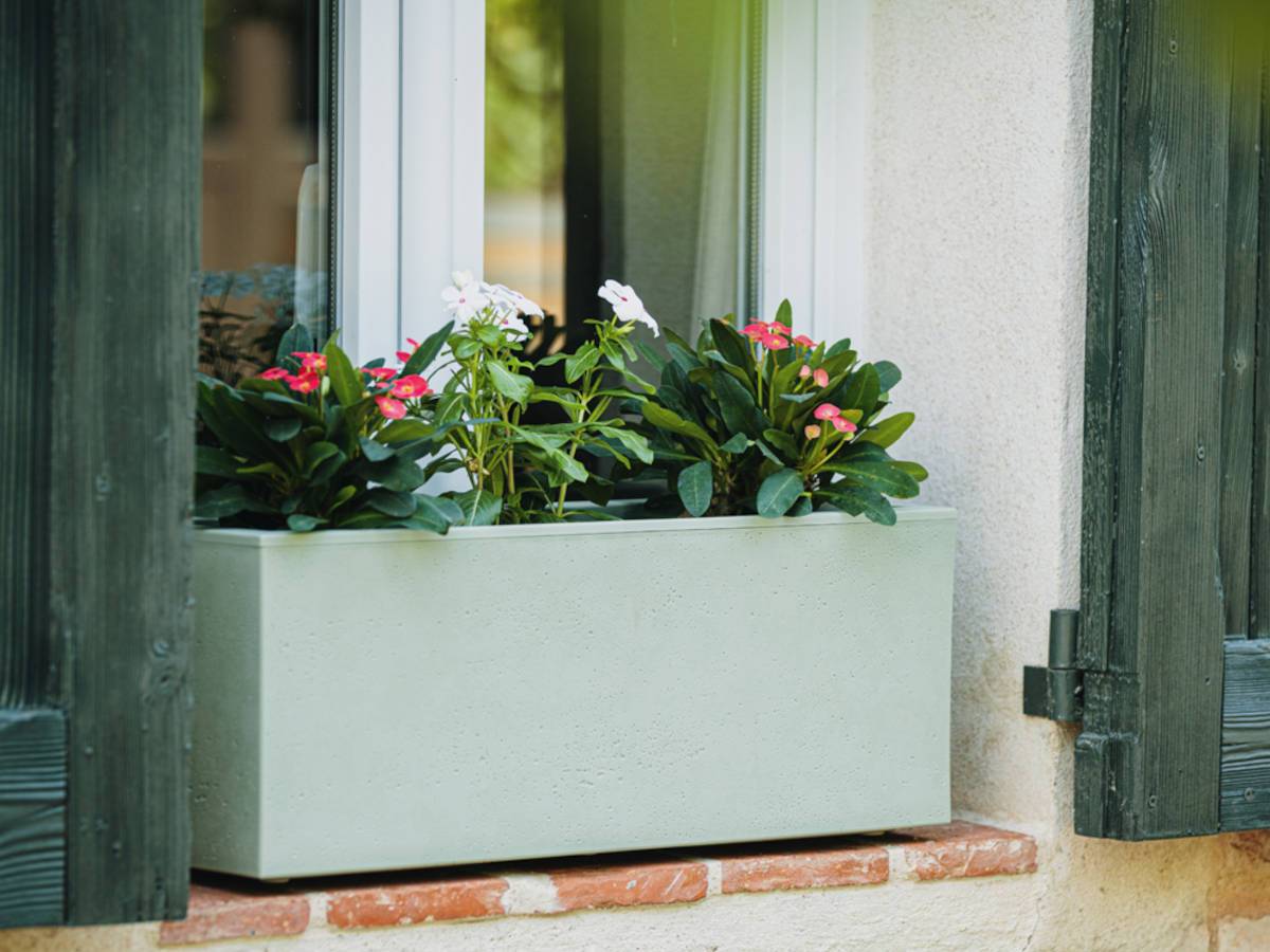 Eda - Balconnière rectangulaire Basalt Up 60 x 20 x 23 cm - 25 L - Vert amande - Eda - Image 2