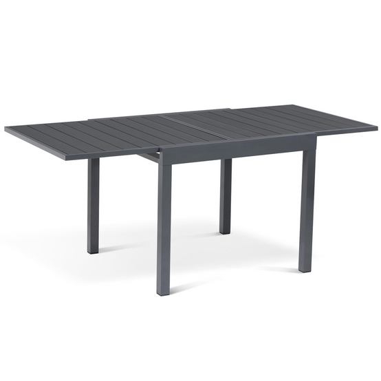 Salon de jardin POLY table extensible 90-180 CM et 8 chaises gris foncé - Image 3