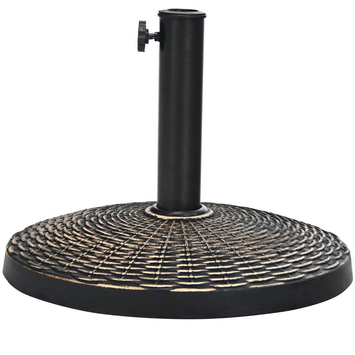 Helloshop26 - Base de parasol de patio 45 cm support de parasol ronde en résine résistant aux intempéries pour poteaux de diamètre 38/ 48 mm jardin plage - Image 1