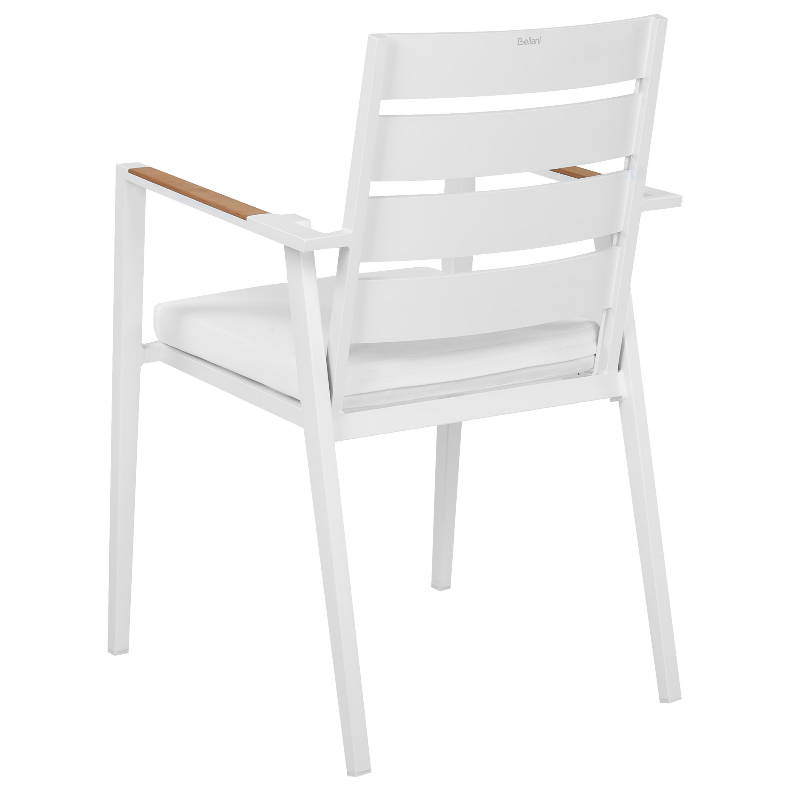 Beliani - Salle à Manger de Jardin Blanc en Aluminium Table Ronde avec 4 Chaises et Coussins Pour Repas Convivial en Extérieur - Image 9