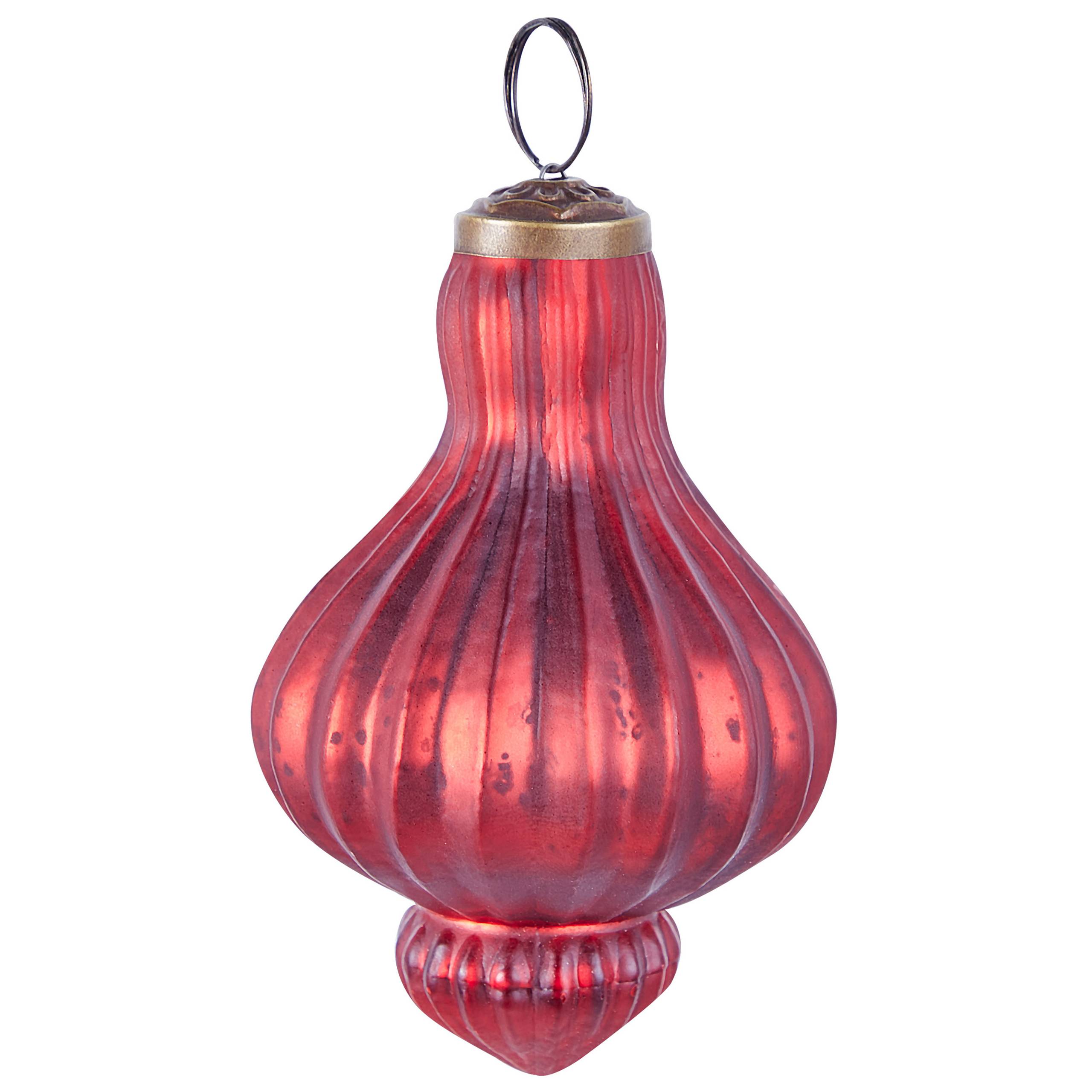Beliani - Lot de 4 Boules en Verre Rouge à Suspendre au Sapin de Noël Décoration Arbre Fêtes Effet Vieilli Vintage Fait à la Main - Image 4
