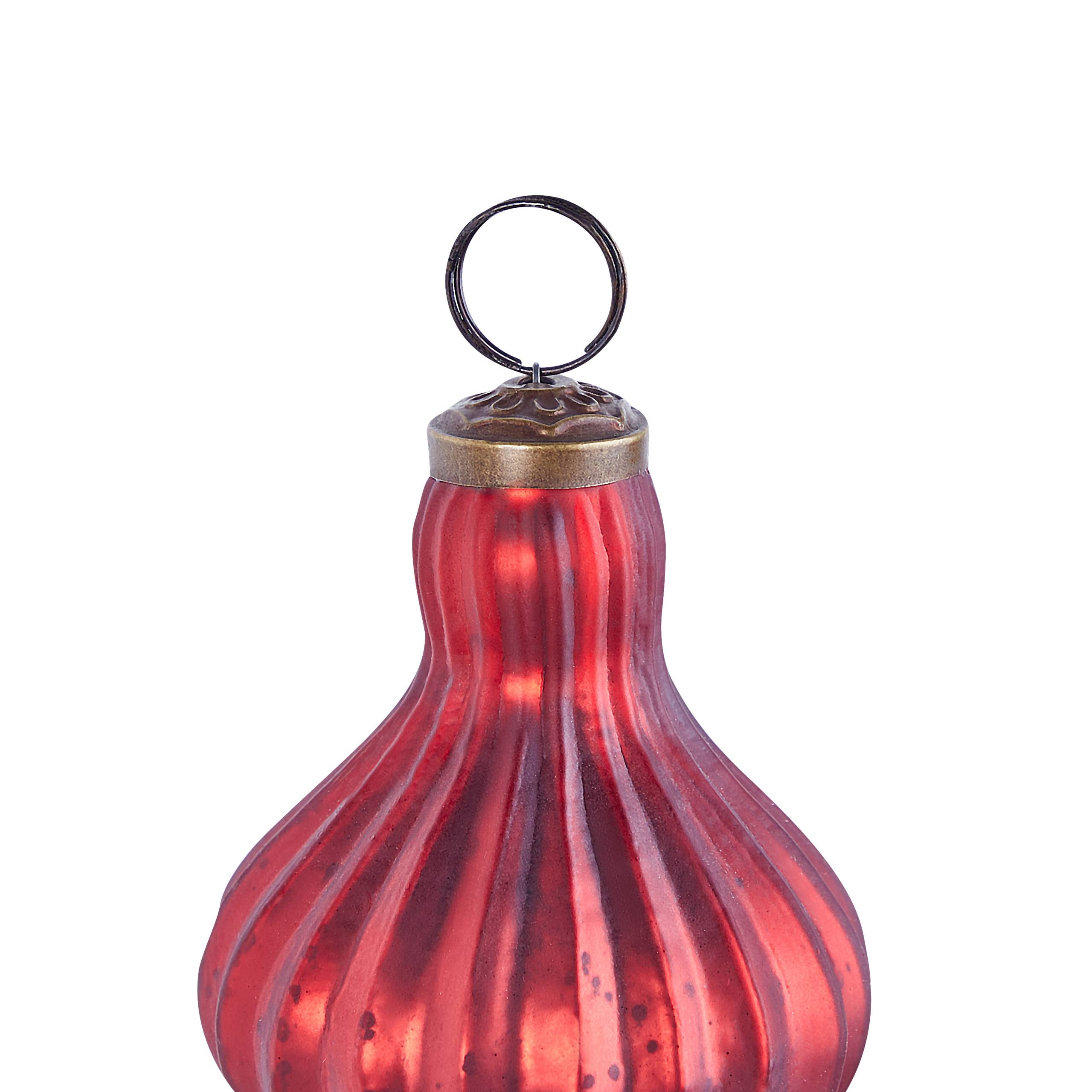 Beliani - Lot de 4 Boules en Verre Rouge à Suspendre au Sapin de Noël Décoration Arbre Fêtes Effet Vieilli Vintage Fait à la Main - Image 5