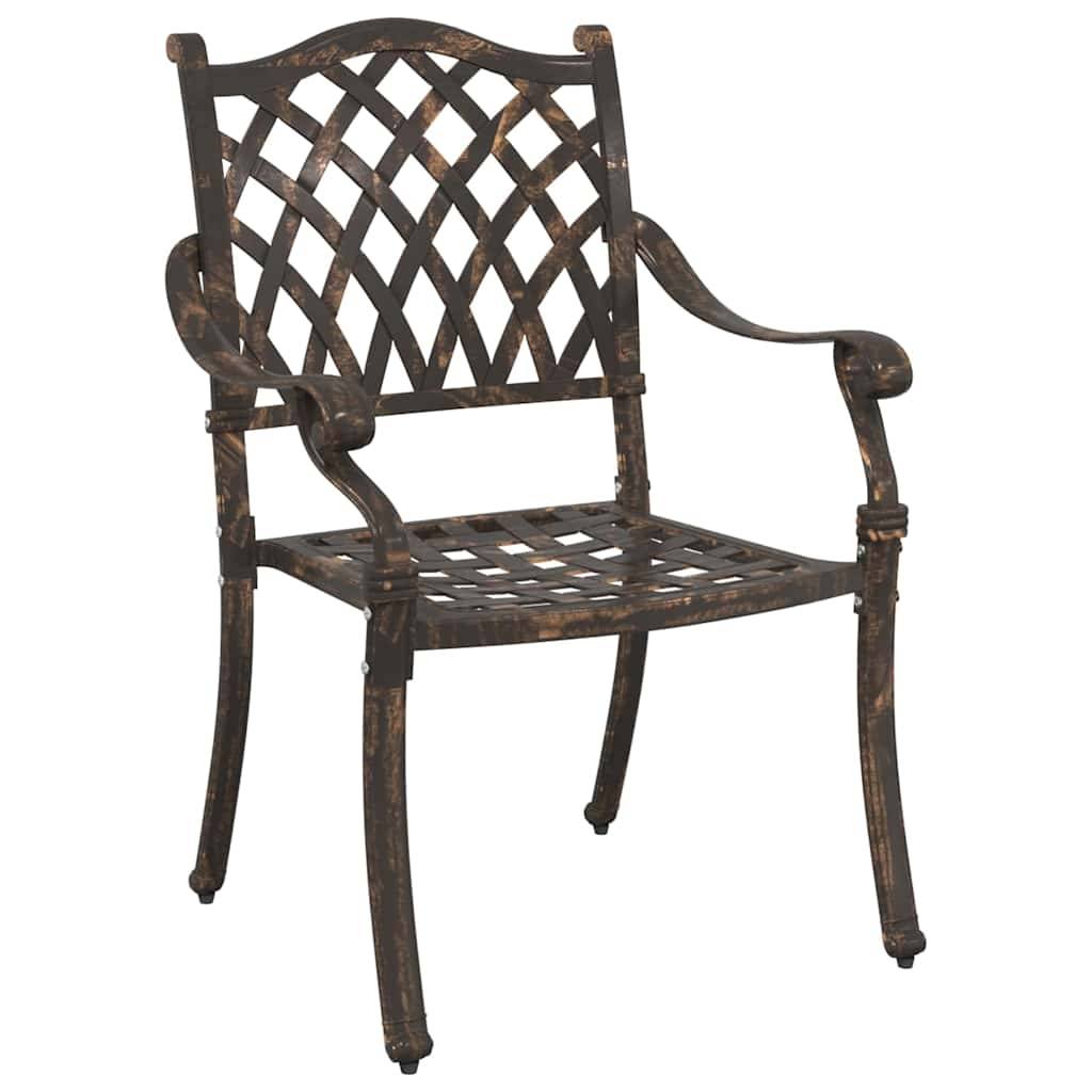 Chaise de jardin aluminium bronze 56 x 55 x 92,5 cm (Lot de 2) - PANGIVO - Image 3