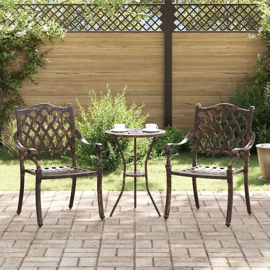 Chaise de jardin aluminium bronze 56 x 55 x 92,5 cm (Lot de 2) - PANGIVO - Image 1