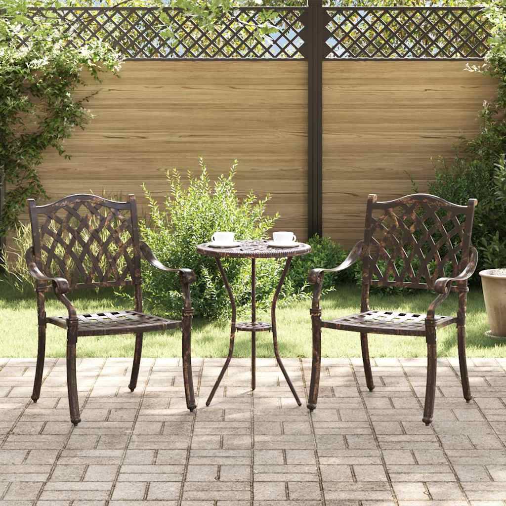 Chaise de jardin aluminium bronze 56 x 55 x 92,5 cm (Lot de 2) - PANGIVO
