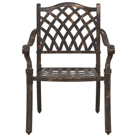 Chaise de jardin aluminium bronze 56 x 55 x 92,5 cm (Lot de 2) - PANGIVO - Image 4