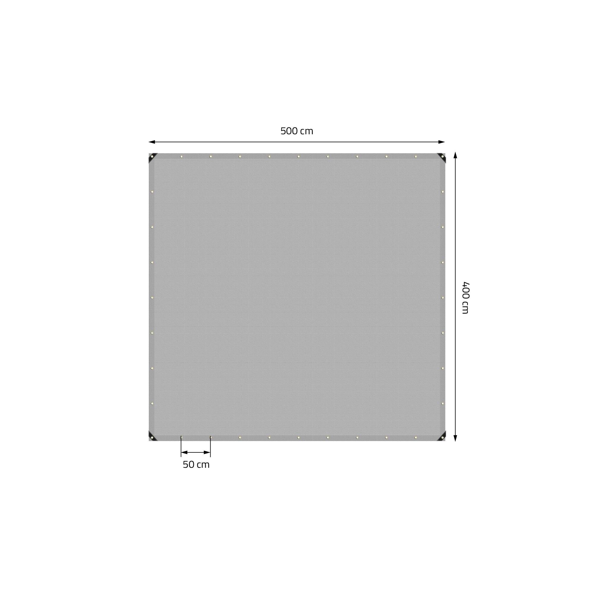 Ecd-Germany - Bâche de Protection Premium avec Œillets + 10 Crochets, 5x4m 20m², 650g/m², Grise, Tissu PVC, Indéchirable, Imperméable - Image 5