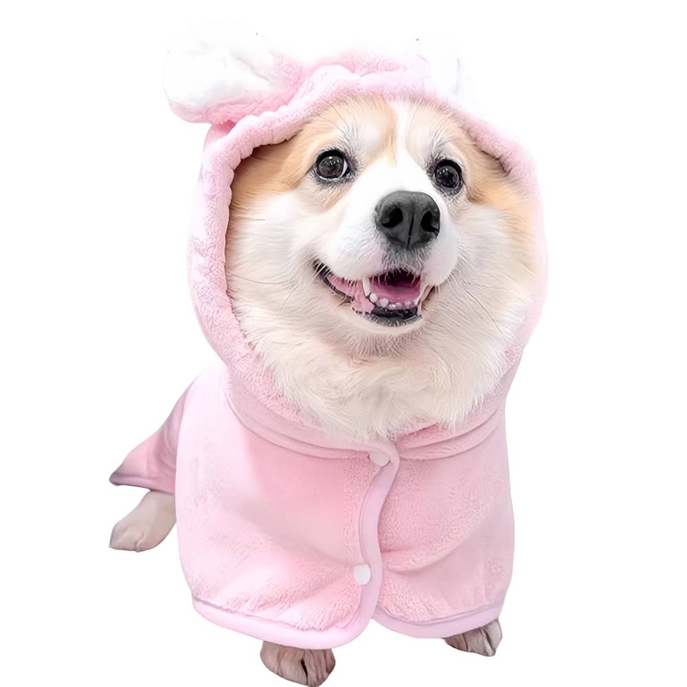 IntiMeg - Serviette de bain pour chien rose - IntiMeg - Image 1