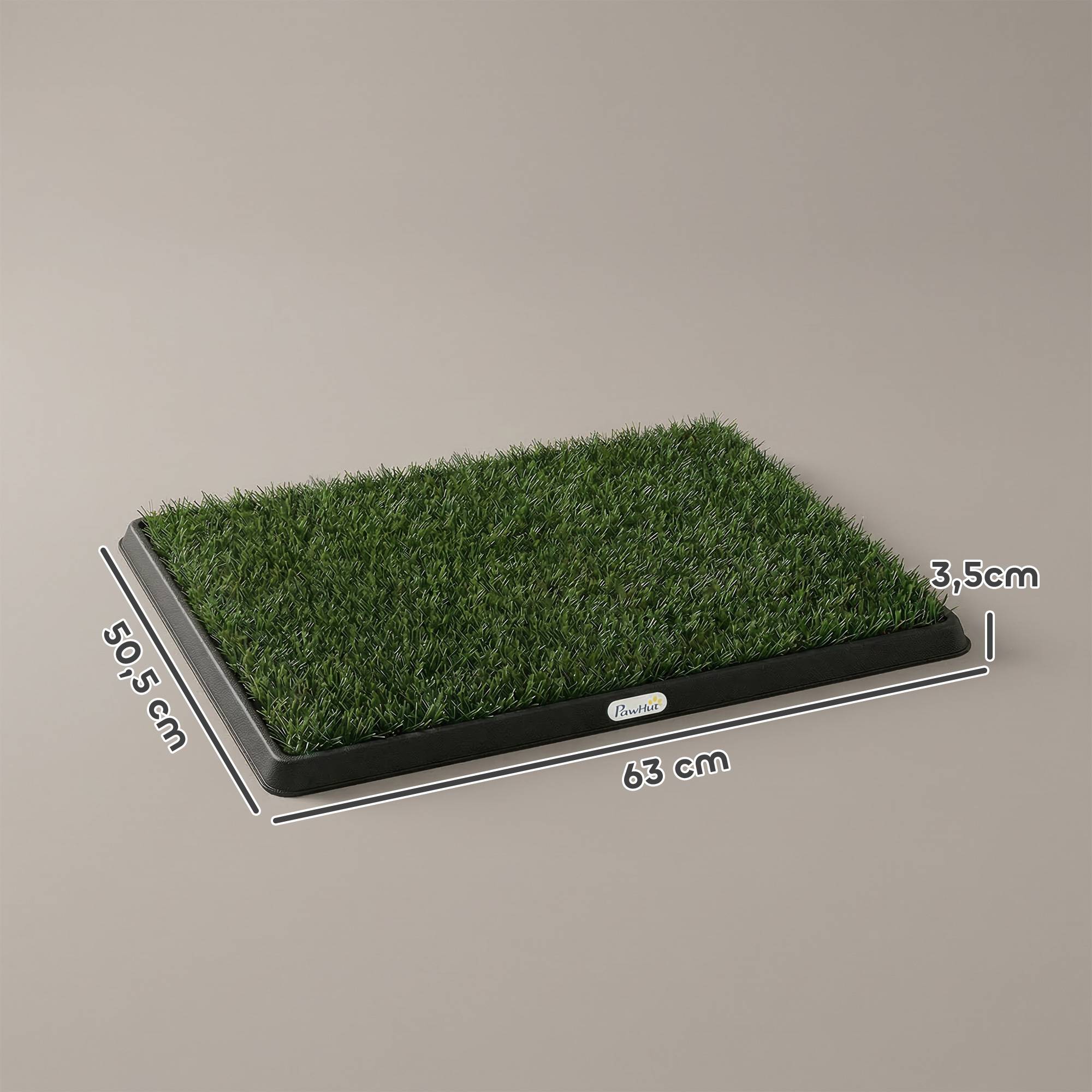 Sans Marque - Toilette pour Chien avec 2 Tapis en Gazon Artificiel et Grille de Drainagec, Système Lavable, 63x50,5x3,5cm, Noir - Image 5