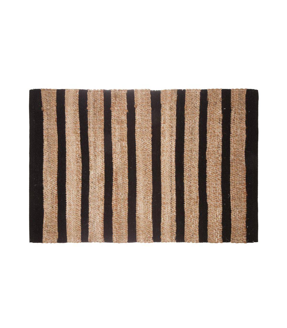 Tapis décoratif en Jute avec motif en coton 60 x 90 cm - Image 1