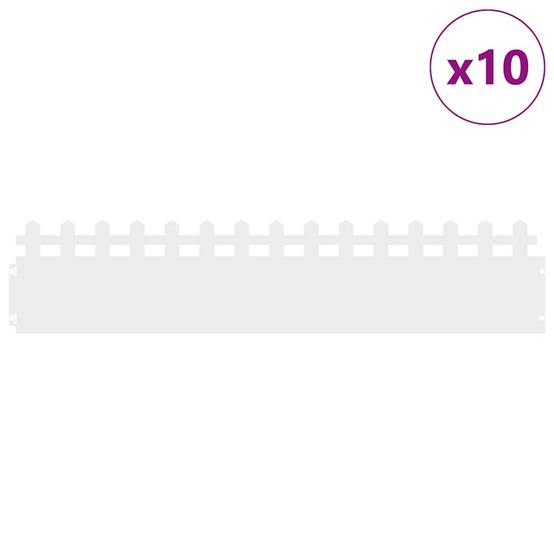 Bordure de jardin 10 pcs acier blanc pour plates-bandes aménagement moderne 103x22cm - ComfortXL Outdoor Living - Image 3