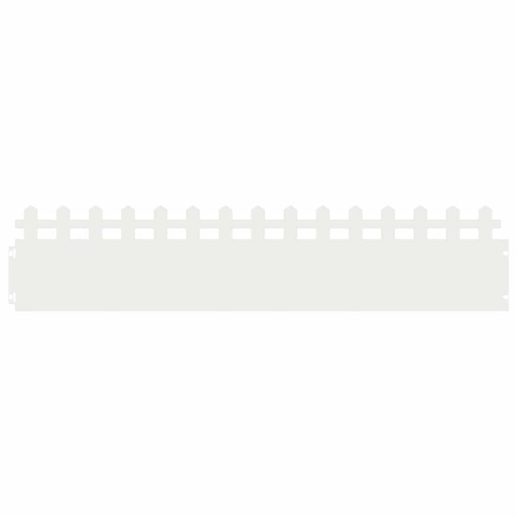 Bordure de jardin 10 pcs acier blanc pour plates-bandes aménagement moderne 103x22cm - ComfortXL Outdoor Living - Image 2