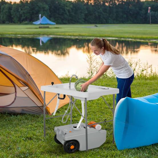 Réservoir d'eaux usées plastique HDPE gris 33 x 26 x 53 cm - PANGIVO - Image 3