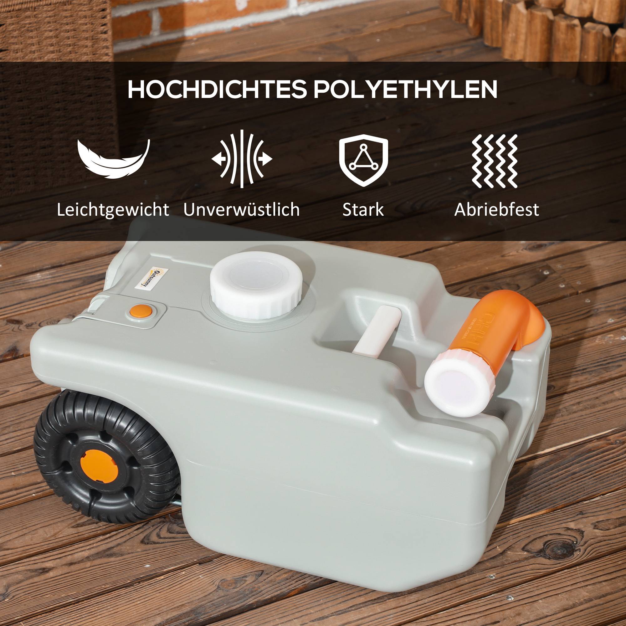Réservoir d'eaux usées plastique HDPE gris 33 x 26 x 53 cm - PANGIVO - Image 10