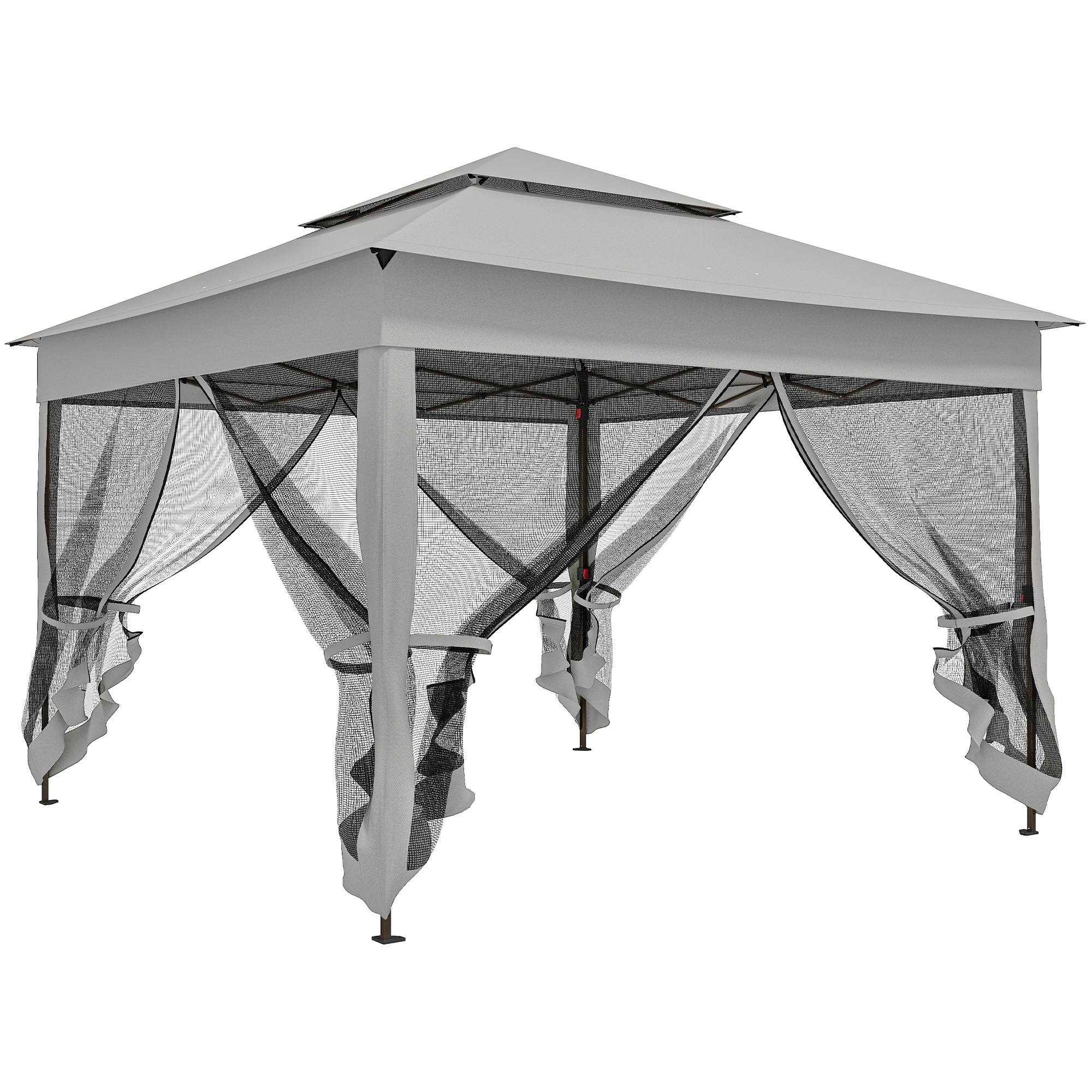 Maison Chic - Tonnelle Barnum de Jardin Pop-up Pliant Acier 3,25x3,25m imperméabilisé Anti UV Gris fr467