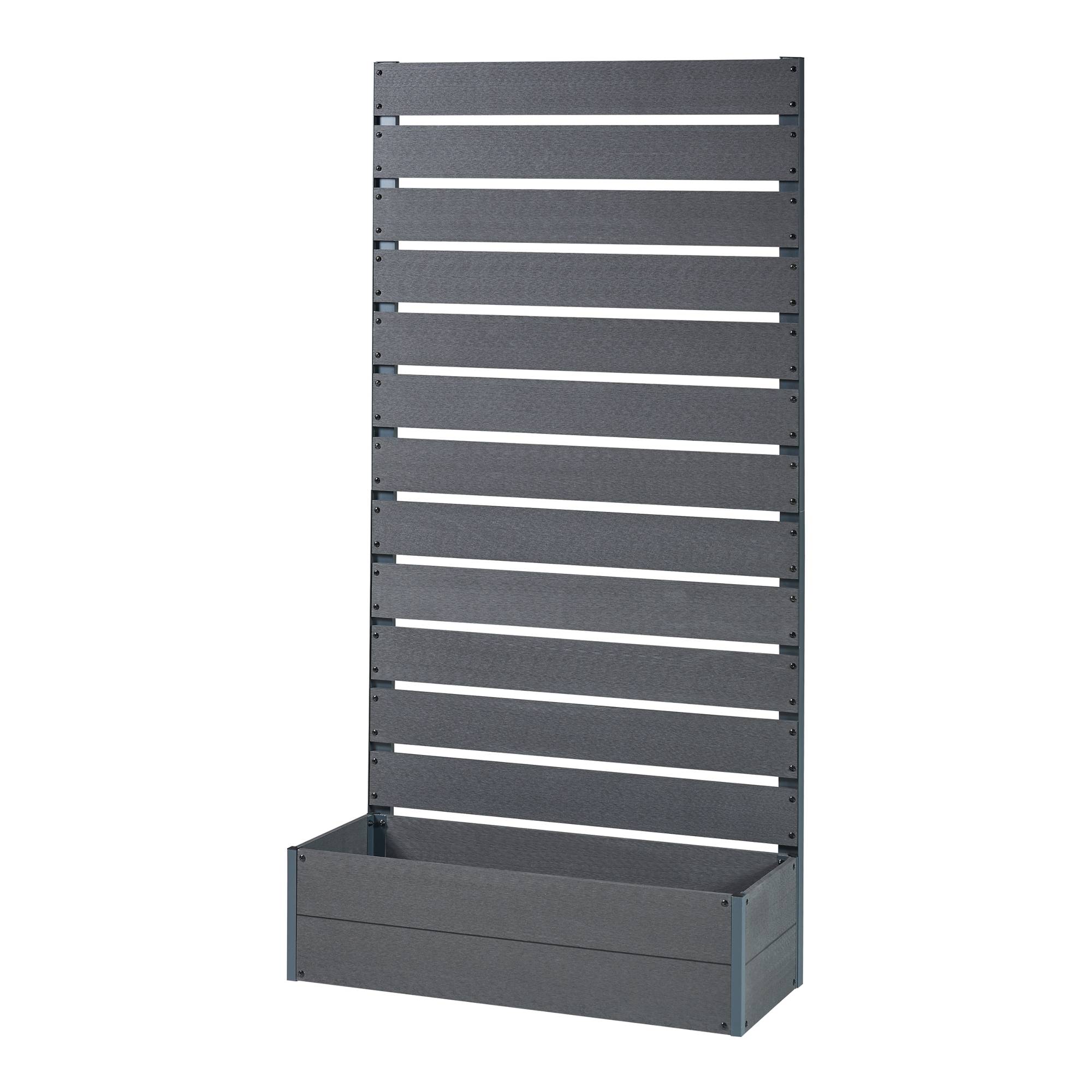 [en.casa] - Jardinière avec brise-vue Heerde bois composite 180 x 90 x 38 cm gris [en.casa] - Image 1