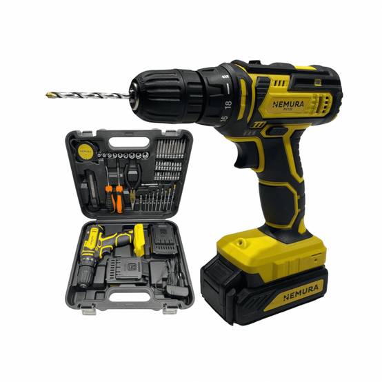 Nemura - Perceuse Visseuse 20V NEMURA + 2 Batteries 1,5 Ah + Chargeur rapide + Malette avec 54 Accessoires - Image 3