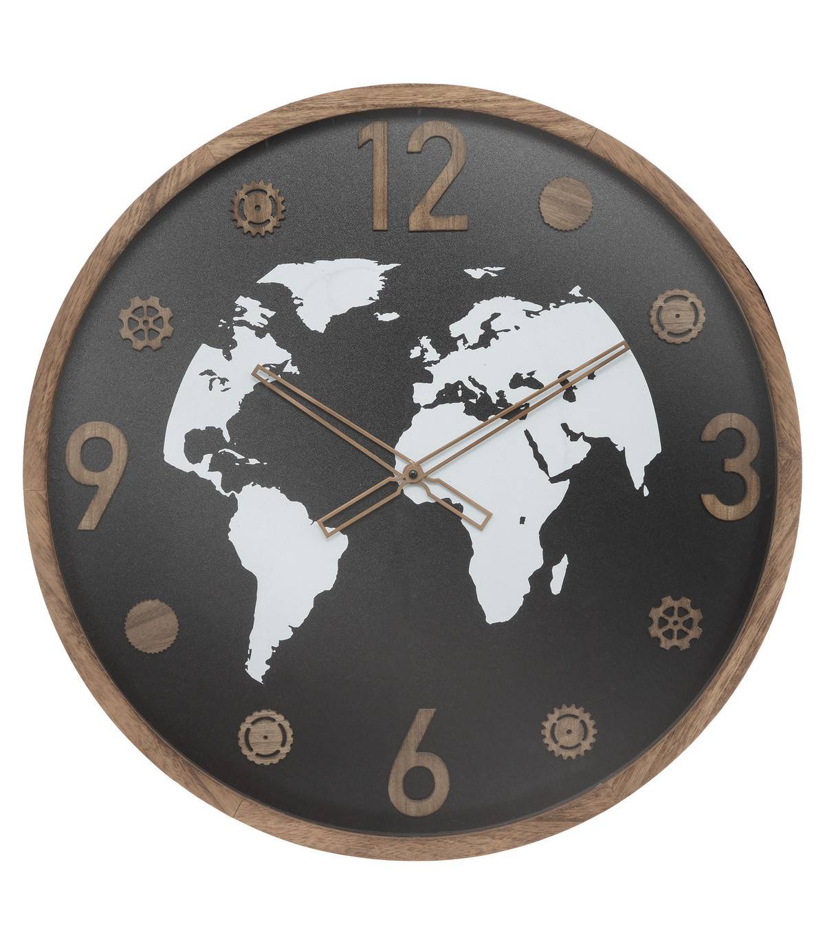 Grande Pendule murale en bois et verre D 65 cm - Image 1