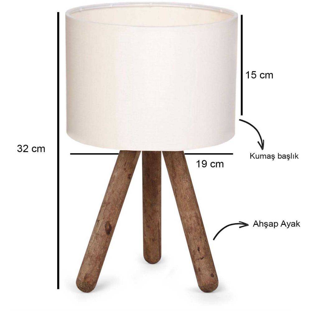 Hanah Home - Lampe à poser en bois et tissu Carla - Image 3