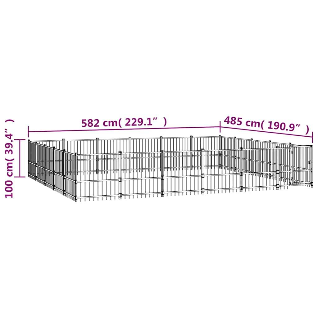 Vidaxl - Chenil d'extérieur pour chiens Acier 28,23 m² vidaXL 3124636 - Image 6