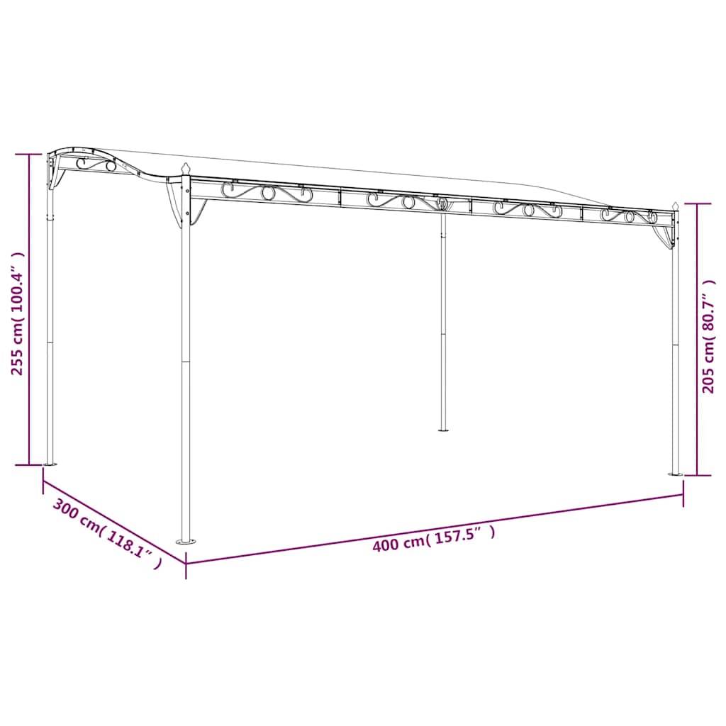 Auvent de Porte Acier Toit Incurvé Design Moderne pour Extérieur Jardin Anthracite 4x3 m – ComfortXL Outdoor Living - Image 9