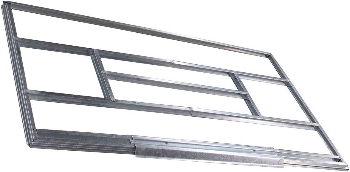 Abri de Jardin en Métal Cabane à Outils en Tôle Galvanisée 213 x 130 x 173 cm avec Porte Coulissante et Deux Fenêtres de Ventilation Gris - Image 7