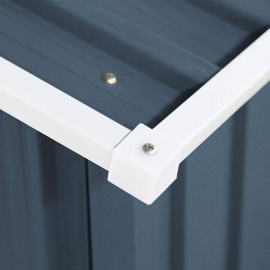 Abri de Jardin en Métal Cabane à Outils en Tôle Galvanisée 213 x 130 x 173 cm avec Porte Coulissante et Deux Fenêtres de Ventilation Gris - Image 3