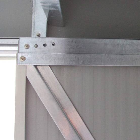 Abri de Jardin en Métal Cabane à Outils en Tôle Galvanisée 213 x 130 x 173 cm avec Porte Coulissante et Deux Fenêtres de Ventilation Gris - Image 5