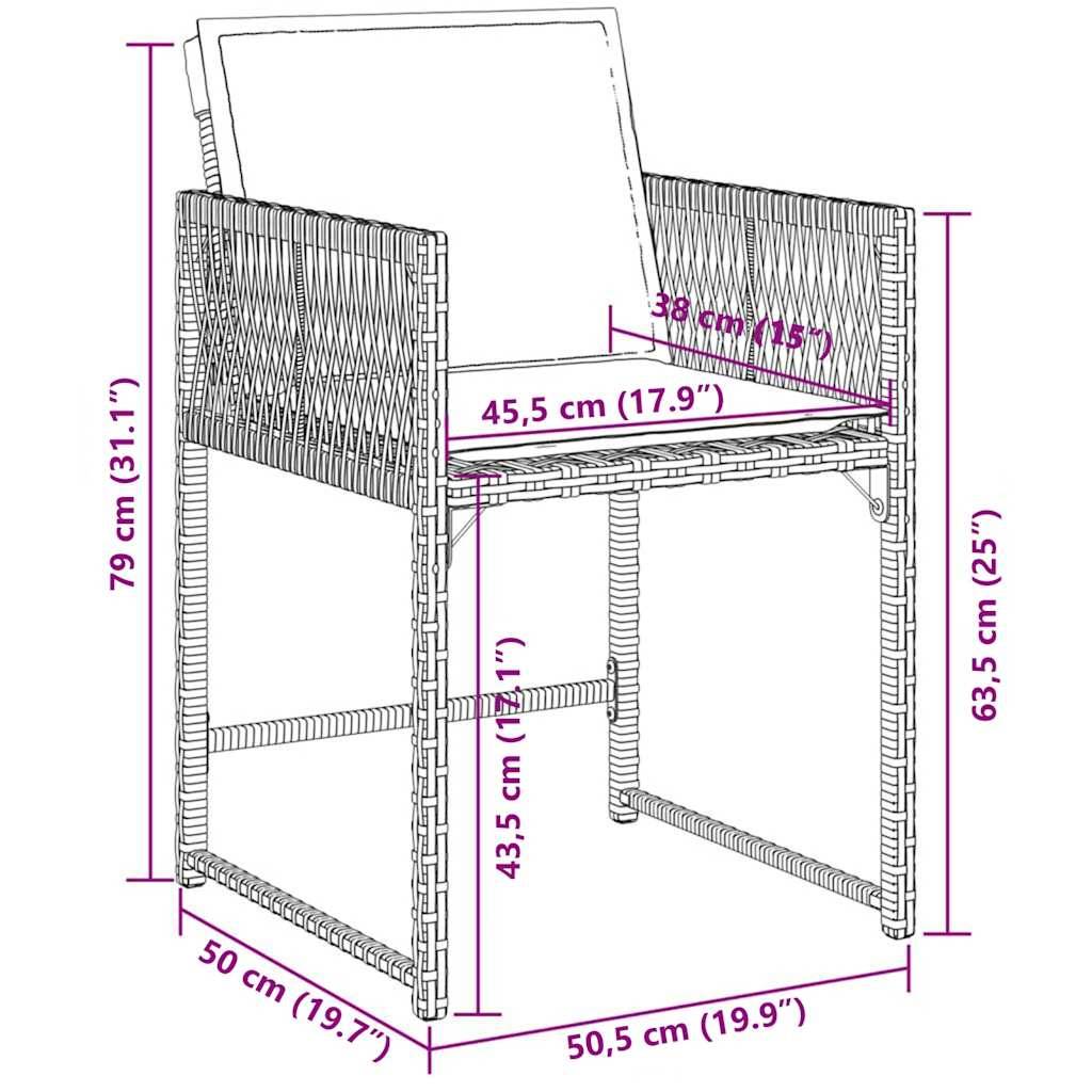 Ensemble à manger de jardin coussins 5 pcs | Mobilier d'extérieur Noir Résine tressée Maison Chic - Image 6