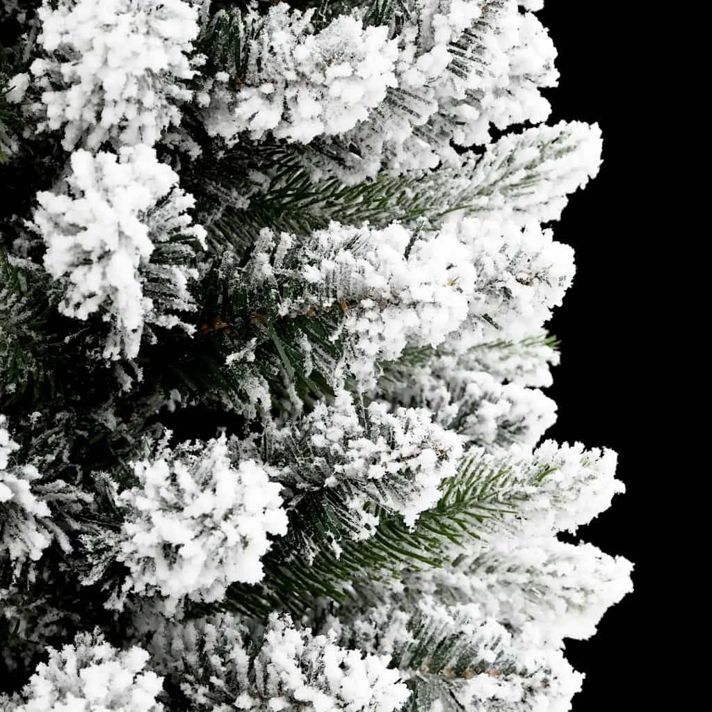 Sapin de Noël, Arbre de Noël artificiel mince avec neige floquée 180 cm PVC/PE u2580q - Image 5