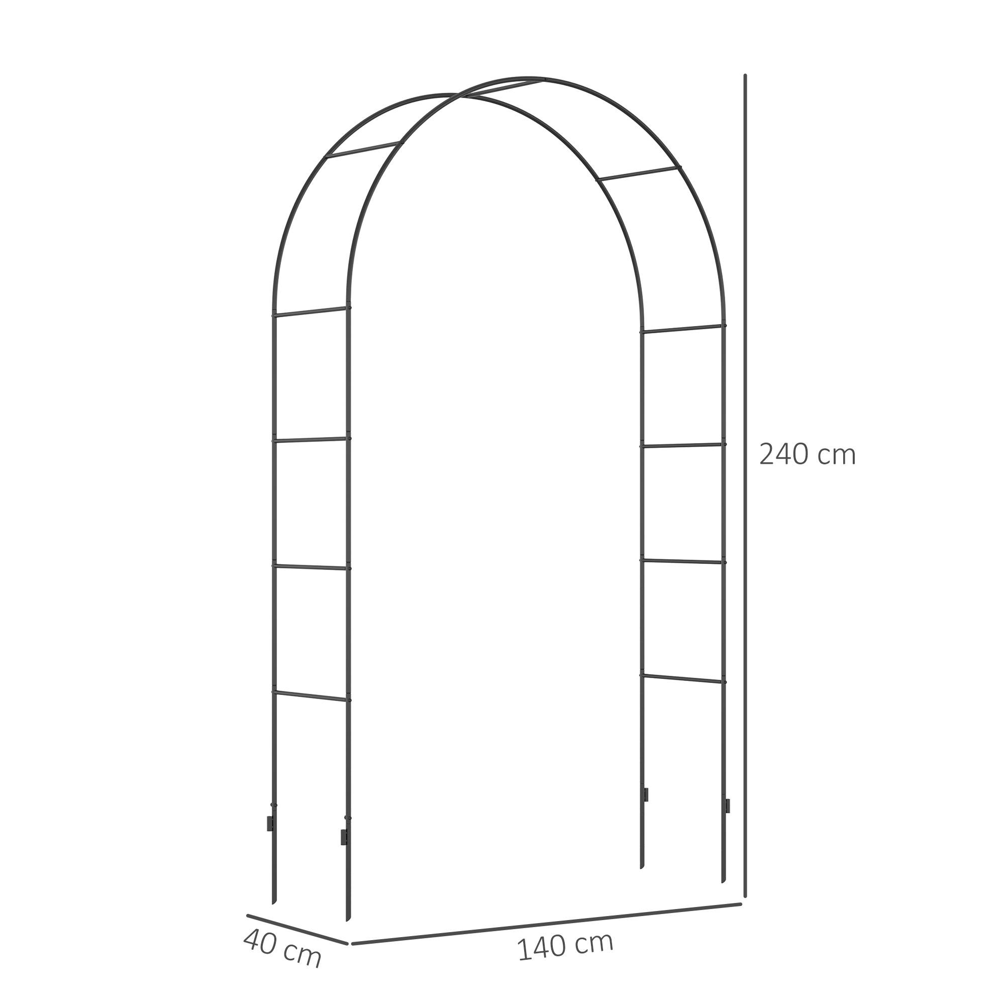 Arche pour plantes grimpantes Métal Entrée de jardin Décoration 140x240cm Noir - ComfortXL Outdoor Living - Image 5