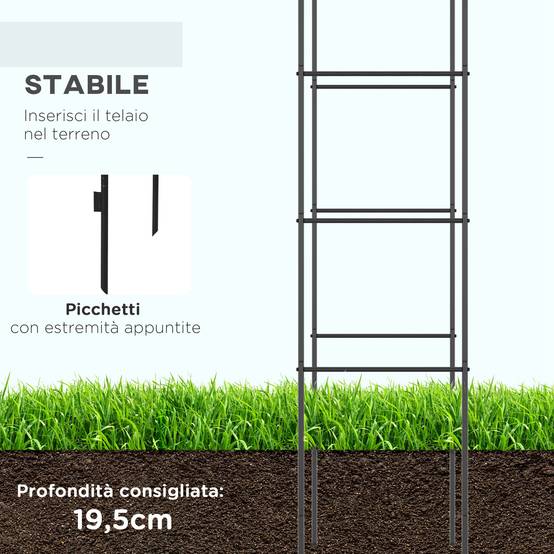 Arche pour plantes grimpantes Métal Entrée de jardin Décoration 140x240cm Noir - ComfortXL Outdoor Living - Image 7