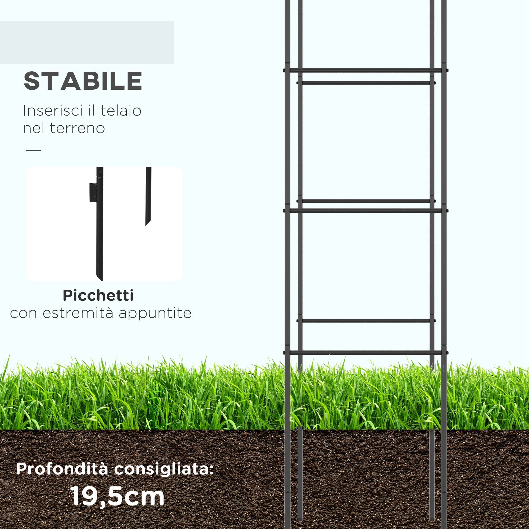 Arche pour plantes grimpantes Métal Entrée de jardin Décoration 140x240cm Noir - ComfortXL Outdoor Living - Image 7