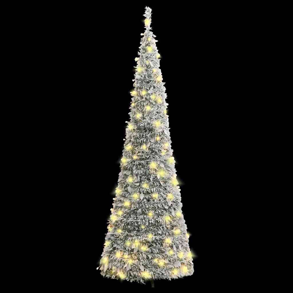 Sapin de Noël | Arbre de Noël artificiel escamotable avec neige floquée 150 LED Maison Chic - Image 1