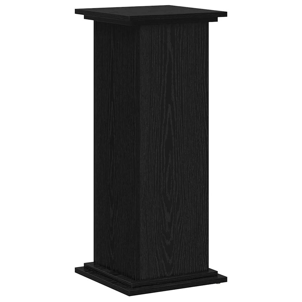 Support de plante moderne polyvalent intérieur extérieur 33 x 33 x 80 cm en bois d'ingénierie chêne noir - Image 2