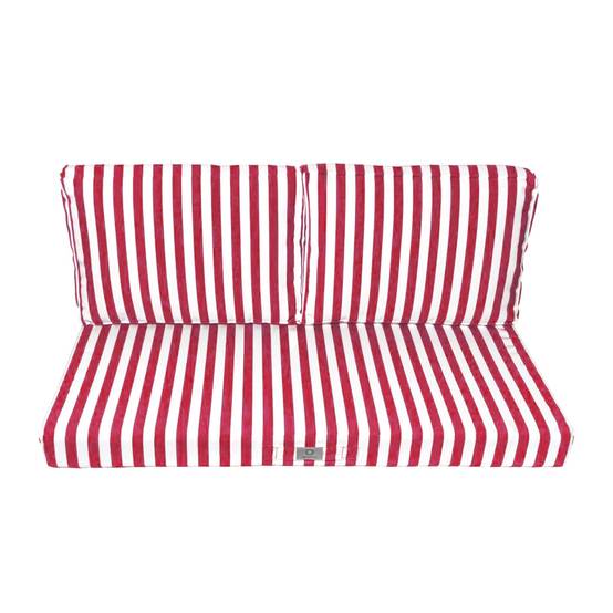 Coussins pour salon de jardin déhoussable 100x50cm Rayure rouge - Déco arts - Image 3