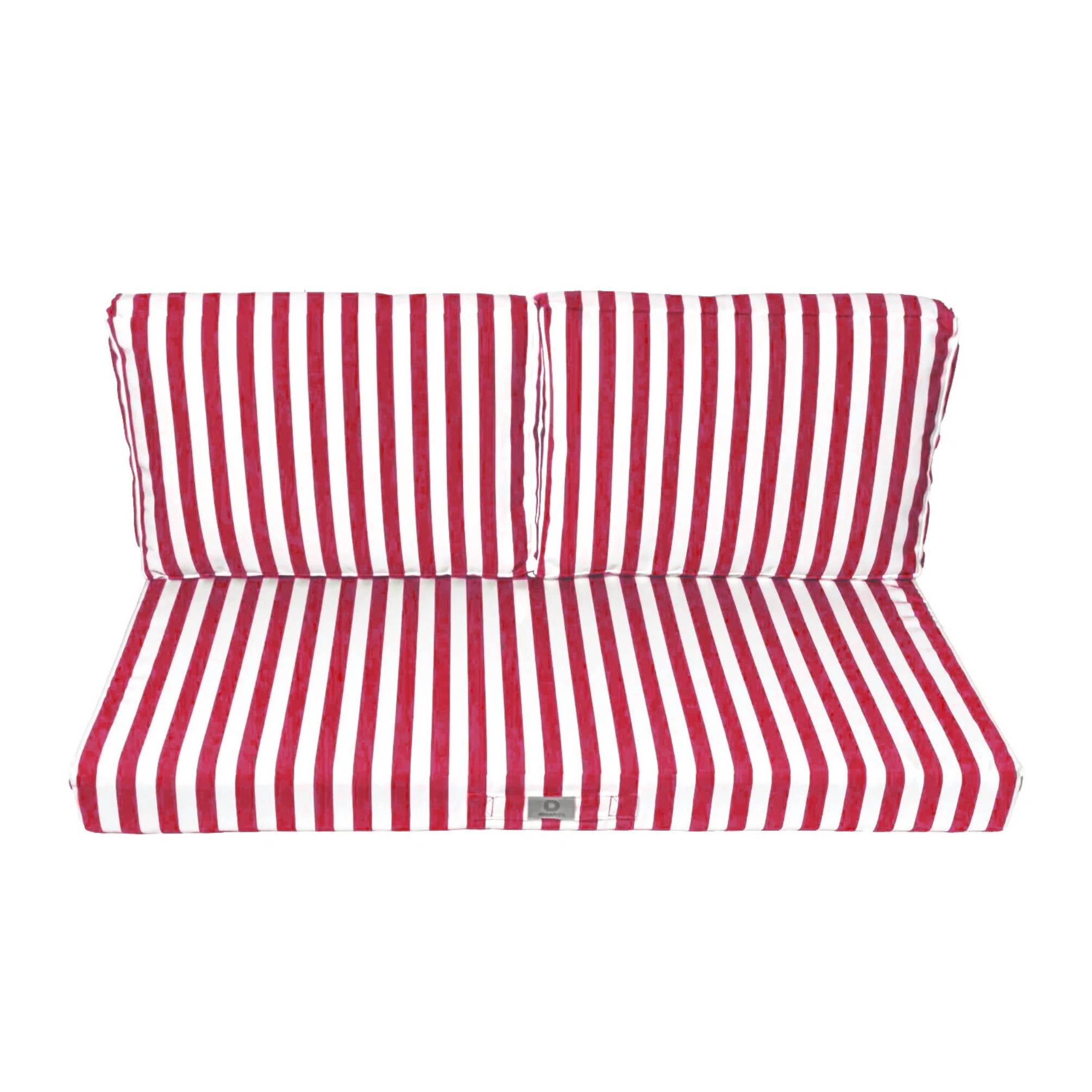 Coussins pour salon de jardin déhoussable 100x50cm Rayure rouge - Déco arts - Image 3